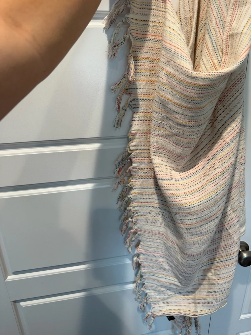 Slowtide Pennylane Towel Turkish Cotton Towel Woven Stripes Fringe Tassel Ends